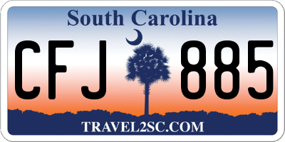 SC license plate CFJ885