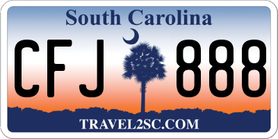 SC license plate CFJ888