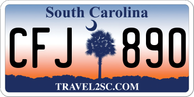 SC license plate CFJ890