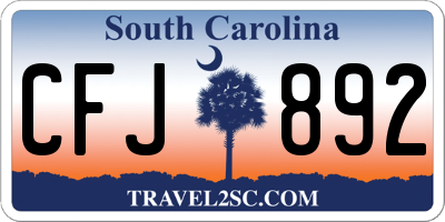 SC license plate CFJ892