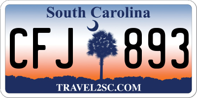 SC license plate CFJ893