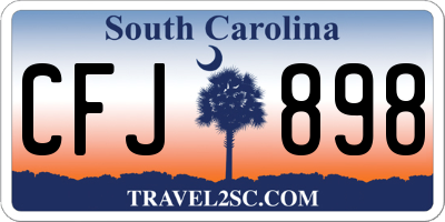 SC license plate CFJ898