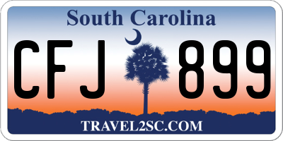SC license plate CFJ899