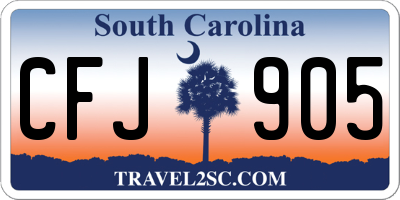 SC license plate CFJ905