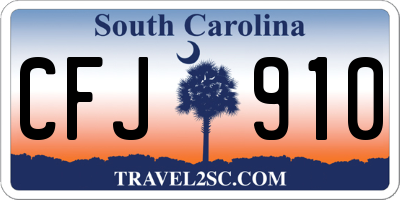 SC license plate CFJ910