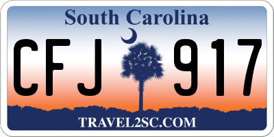 SC license plate CFJ917