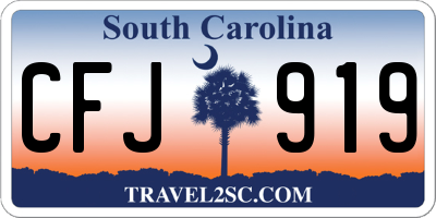 SC license plate CFJ919