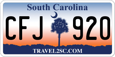 SC license plate CFJ920