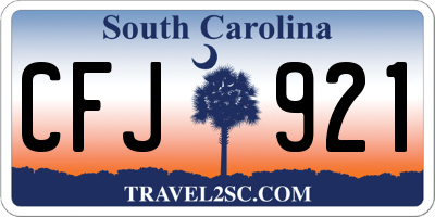 SC license plate CFJ921
