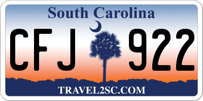 SC license plate CFJ922
