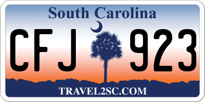 SC license plate CFJ923