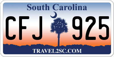 SC license plate CFJ925
