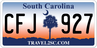 SC license plate CFJ927