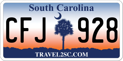 SC license plate CFJ928