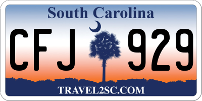 SC license plate CFJ929