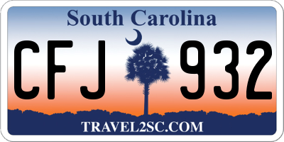 SC license plate CFJ932