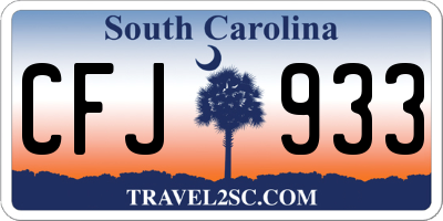 SC license plate CFJ933
