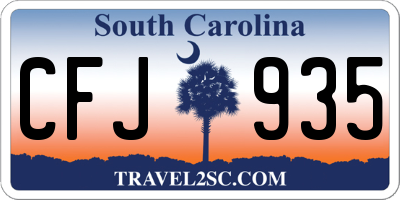 SC license plate CFJ935