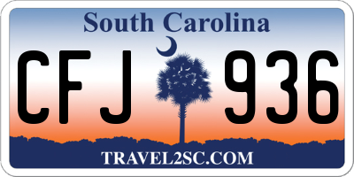 SC license plate CFJ936