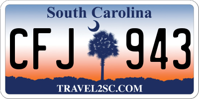 SC license plate CFJ943