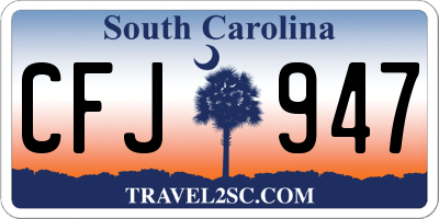 SC license plate CFJ947