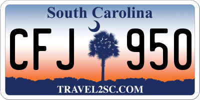 SC license plate CFJ950