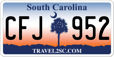 SC license plate CFJ952