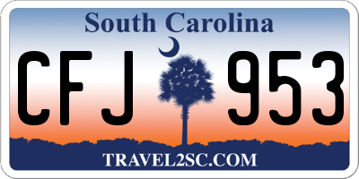 SC license plate CFJ953