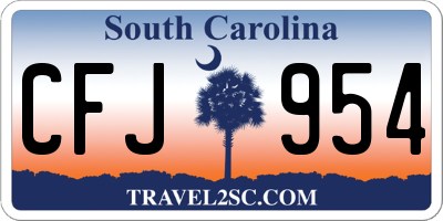 SC license plate CFJ954