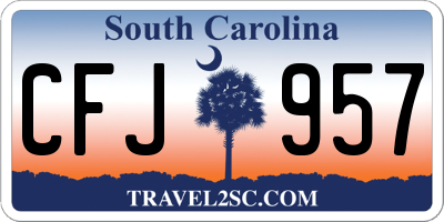 SC license plate CFJ957