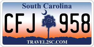 SC license plate CFJ958