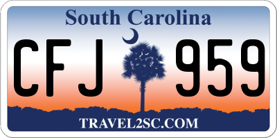 SC license plate CFJ959