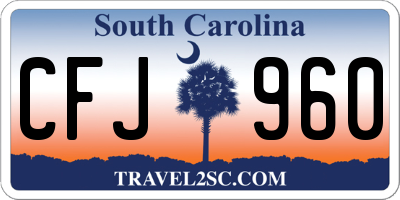 SC license plate CFJ960