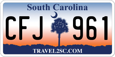 SC license plate CFJ961