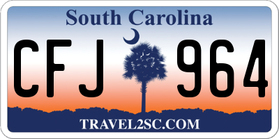 SC license plate CFJ964