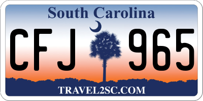 SC license plate CFJ965
