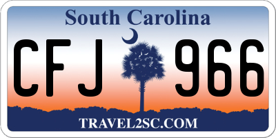 SC license plate CFJ966