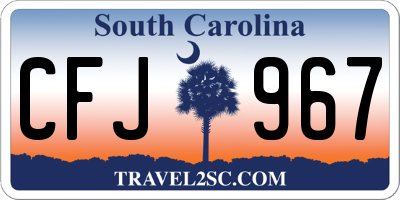 SC license plate CFJ967