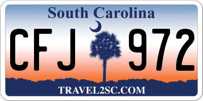 SC license plate CFJ972