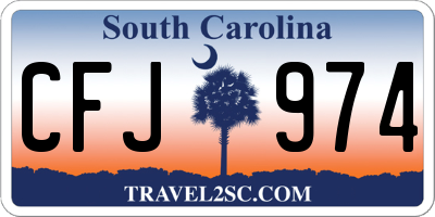 SC license plate CFJ974
