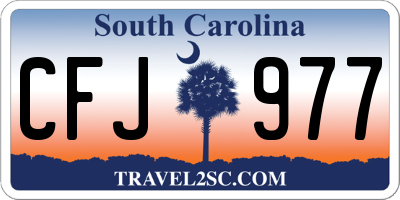 SC license plate CFJ977