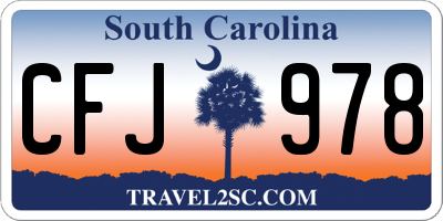 SC license plate CFJ978