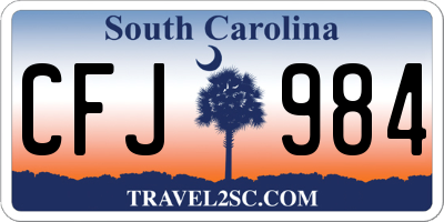 SC license plate CFJ984