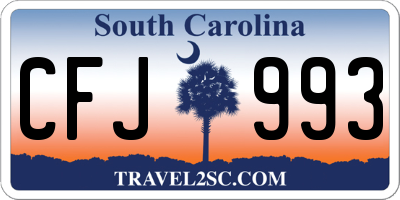 SC license plate CFJ993