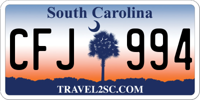 SC license plate CFJ994