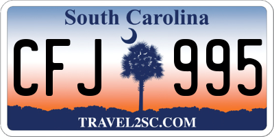 SC license plate CFJ995