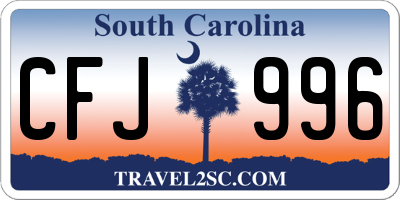 SC license plate CFJ996