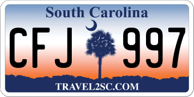 SC license plate CFJ997