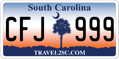 SC license plate CFJ999