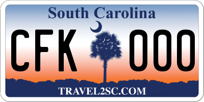 SC license plate CFK000